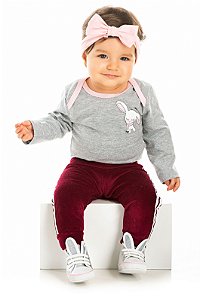 Calça bebê em Plush Vermelha Serelepe 5317