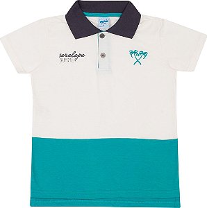 Camiseta Infantil Gola Polo Off + Verde Serelepe 5113