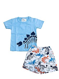 Pijama Infantil Camiseta Dino + Short Pingo Lelê 86056