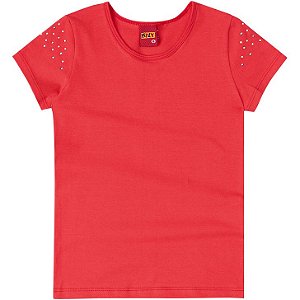 Blusa Básica c/ Strass Vemelho Kyly 107621