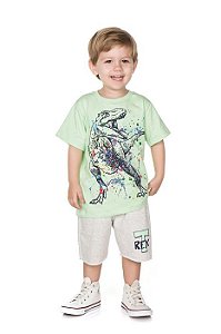 Conjunto Infantil Bermuda Moletinho + Camiseta Pega Mania 76148