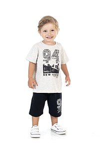 Conjunto Infantil Short Moletinho + Camiseta Pega Mania 76172