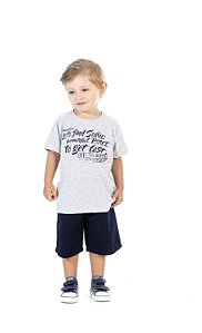 Conjunto Infantil Bermuda Sarja + Camiseta Pega Mania 76164