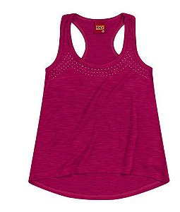 Blusa Regata Infantil Lisa com Strass Kyly 107599 PINK