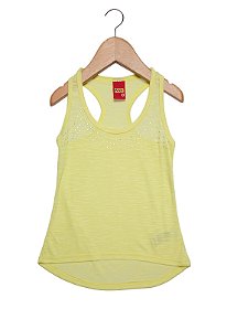 Blusa Regata Infantil Lisa com Strass Kyly 107599 AMARELO