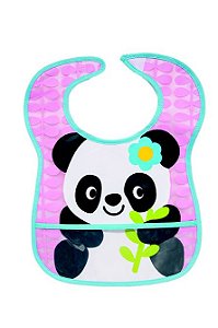 Babador com Bolso Impermeável "Panda" Rosa 5980