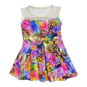 Vestido Infantil em Neoprene Rosa Serelepe 3858