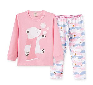 Pijama Longo Infantil Nuvens e Urso Pingo Lelê 76193