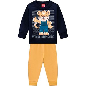 Conj Infantil Casaco + Calça Moletom Tigre Kyly 207442