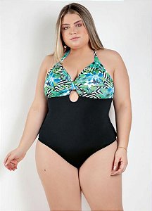 Maiô Plus Size Sem Bojo Forrado Recorte Vazado