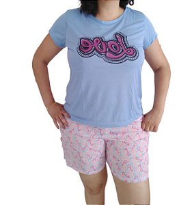 Short Doll Baby Doll em Malha Macia Plus Size Cores Sortidas