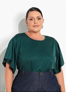 Blusa Feminina Soltinha Plus Size Mangas Amplas 3/4