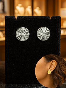 Brinco Banhado Dourado ou Prata Modelo Medalha Pai Nosso