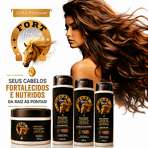 Cronograma Capilar Kit 4 Produtos Fort Horse Fortalece e Nutre