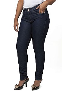Calça Jeans Feminina Clássica Plus Size Cintura Alta