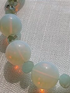 Colar de  Selenita com Cristais Swarovski