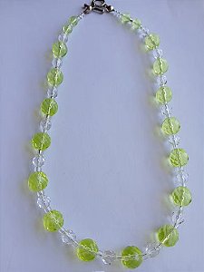 Colar Cristal - Verde Limão