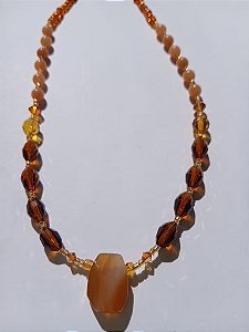 Colar Jade com Pedra Natural de Ágata