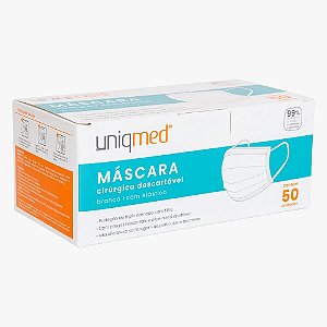 Máscara Cirúrgica Descartável Uniqmed - Caixa com 50 unidades