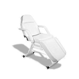 Maca Poltrona Fixa Estética Branca com 2 Bandejas Smart GR