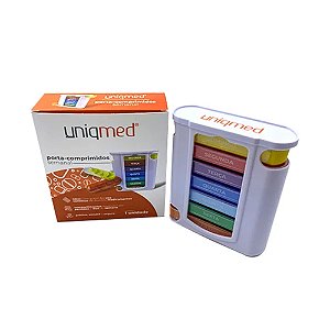 Porta-Comprimidos Semanal Com Suporte Uniqmed - Caixa com 1 unidade