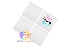 Kit com 4 Mini Azulejos Personalizados Branco Fosco Com Ímã (Personalização Já inclusa!)