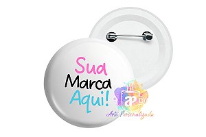100 Bottons Personalizados 5,5cm Com Alfinete Personalização Já Inclusa!