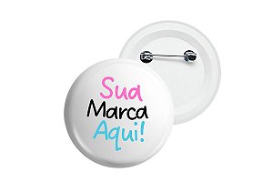 100 Bottons Personalizados 4,5cm Com Alfinete Personalização Já Inclusa!