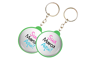 50 Chaveiros Dupla Face Bottons Personalizados 4,5cm Personalização Já Inclusa