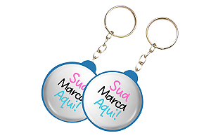 50 Chaveiros Dupla Face Bottons Personalizados 3,5cm Personalização Já Inclusa