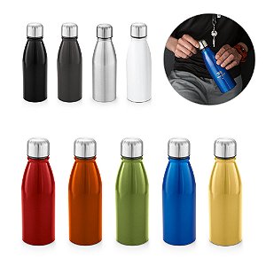 Garrafas Alumínio Personalizadas 500ml (Diversas Cores!) Personalização Já Inclusa! Mínimo 10 Unidades