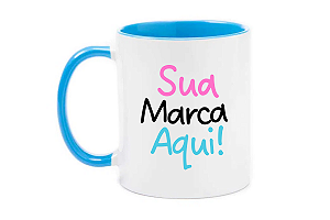 Caneca Personalizada Colorida Porcelana 325ml (Diversas Cores!) Personalização Já Inclusa! - Valor por Unidade - Mínimo 10 Unidades