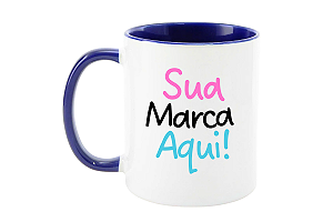 Caneca Personalizada Colorida Porcelana 325ml (Diversas Cores!) Personalização Já Inclusa! - Valor por Unidade - Mínimo 100 Unidades