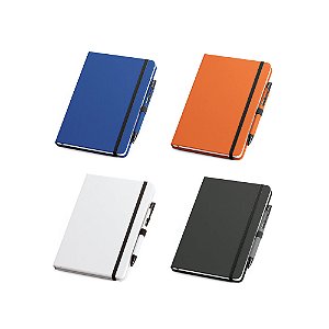 Kit de Caderno Personalizado 80 Folhas e Esferográficas (Diversas Cores!) Personalização Já Inclusa! - Mínimo 10 Unidades