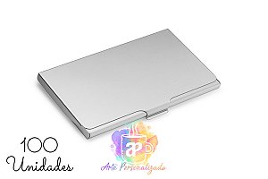 100 Porta Cartões em Alumínio Personalizados Personalização Já Inclusa!