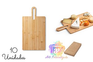 Tábuas de Servir em Bambu Personalizadas - Personalização Já Inclusa! Mínimo 10 Unidades