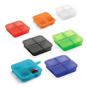 Porta Comprimidos Personalizado Com 4 Divisórias (Diversas Cores!) Personalização Já Inclusa!