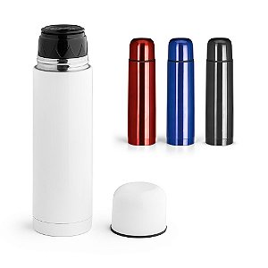 Garrafa Térmica Colorida em Aço Inox Personalizada 500 mL - Mínimo 10 Unidades