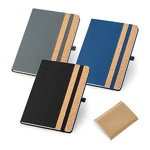 Caderno A5 Personalizado em Cortiça com Folhas Pautadas - Mínimo 10 Unidades