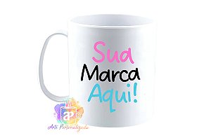 Caneca Personalizada Branca Polímero 350ml Personalização Já Inclusa!
