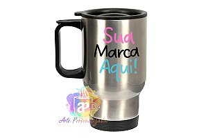 Caneca Térmica Personalizada Inox 500ml Para Viagem Personalização Já Inclusa!