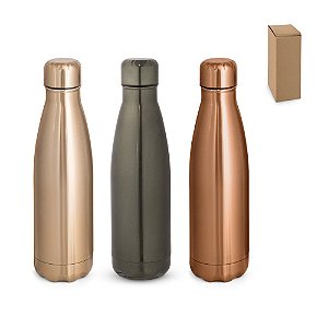 Garrafa personalizada em aço inox com acabamento mate metálico 510 mL - Mínimo 10 Unidades