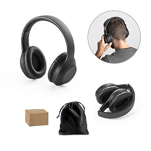 Fones de ouvido wireless personalizados dobráveis em ABS 100% reciclado com ANC - Mínimo 10 Unidades
