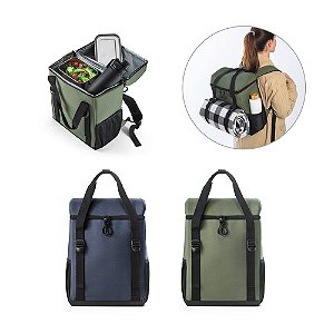 Mochila térmica personalizada almofadada em 600D ripstop em poliéster reciclado (100% rPET) - Mínimo 10 Unidades