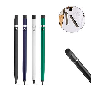 Caneta personalizada sem tinta em alumínio 100% reciclado