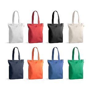 Sacola personalizada em 70% algodão reciclado e 30% poliéster reciclado (220g/m²) sem tingimento - Mínimo 10 Unidades