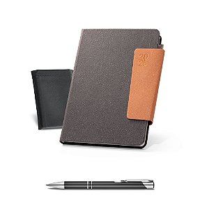Agenda B5 personalizada em pele reciclada - Mínimo 10 Unidades