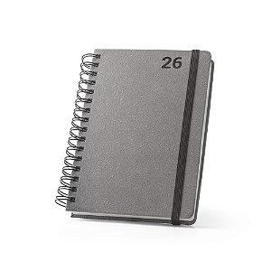 Agenda A5 personalizada com argolas em pele reciclada - Mínimo 10 Unidades
