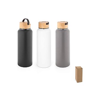 Squeeze térmico personalizado em aço inox ( 90% reciclado) com revestimento em pó 1200 mL - Mínimo 10 Unidades