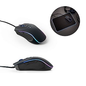 Mouse para jogos personalizado em ABS com acabamento em borracha - Mínimo 10 Unidades